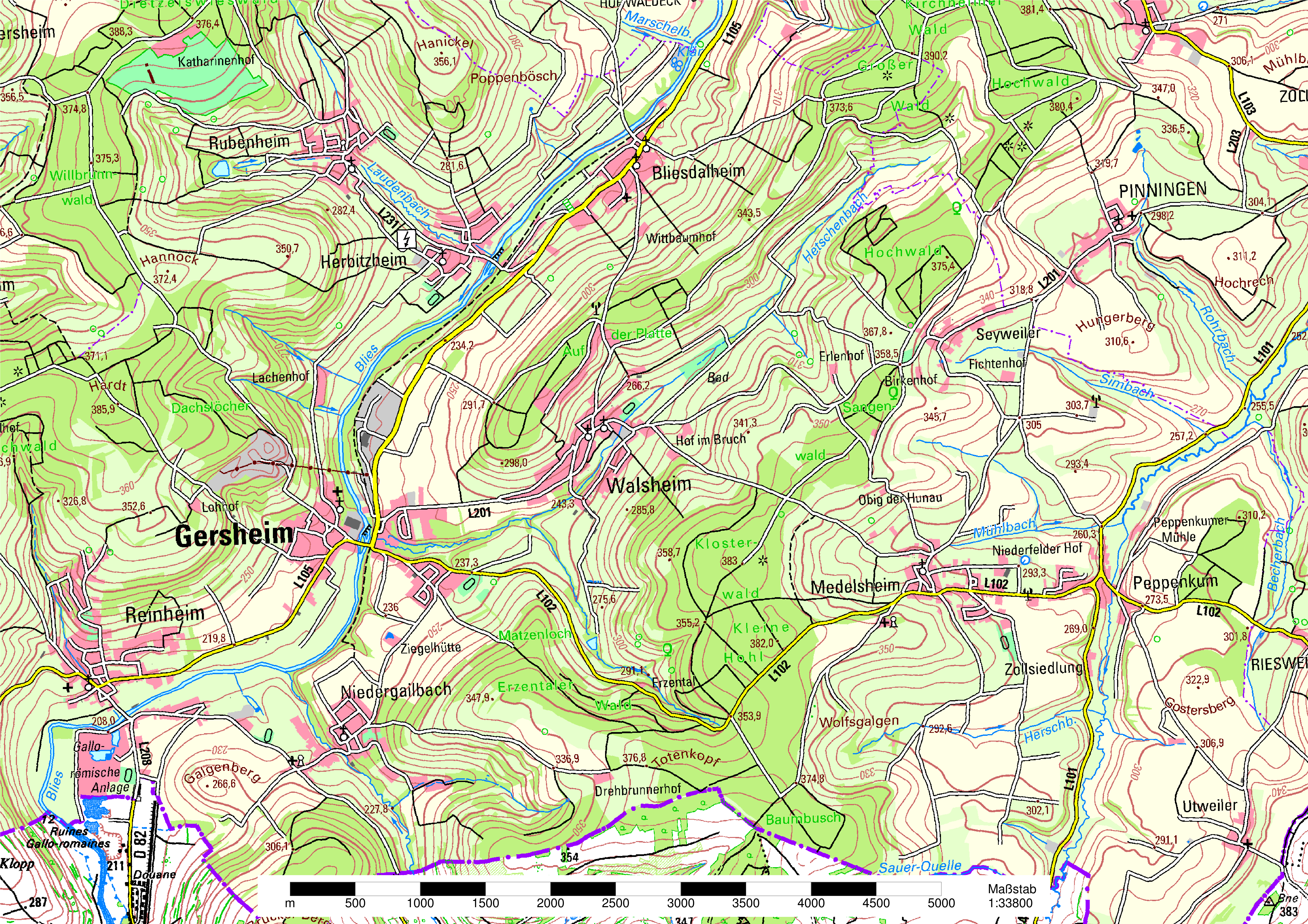 Karte Gemeinde Gersheim